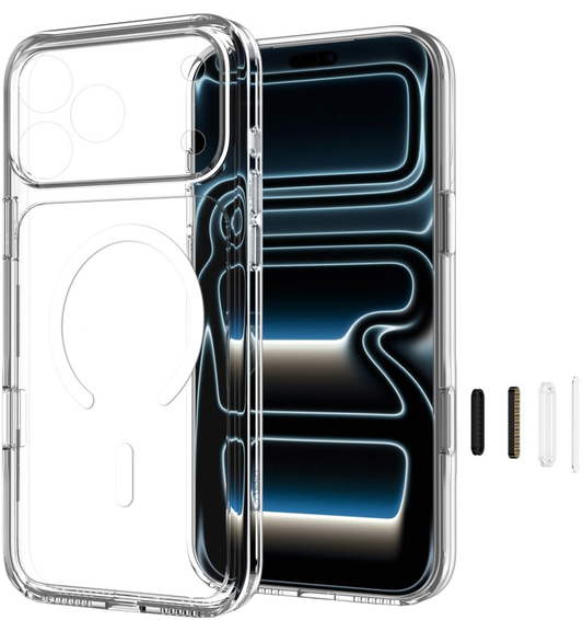Калъф MagSafe за Apple iPhone 18 Pro / 17 Pro, Tech-Protect, Flexair Hybrid CC, Прозрачен