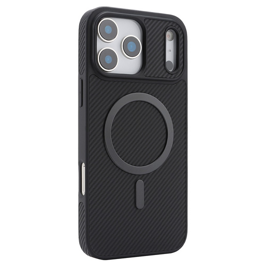 MagSafe Case for Apple iPhone 17 Pro Max, OEM, Carbon Metal Ring, Black