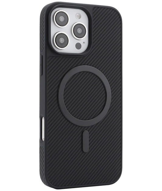 MagSafe Case for Apple iPhone 16 Pro Max, OEM, Carbon Metal Ring, Black