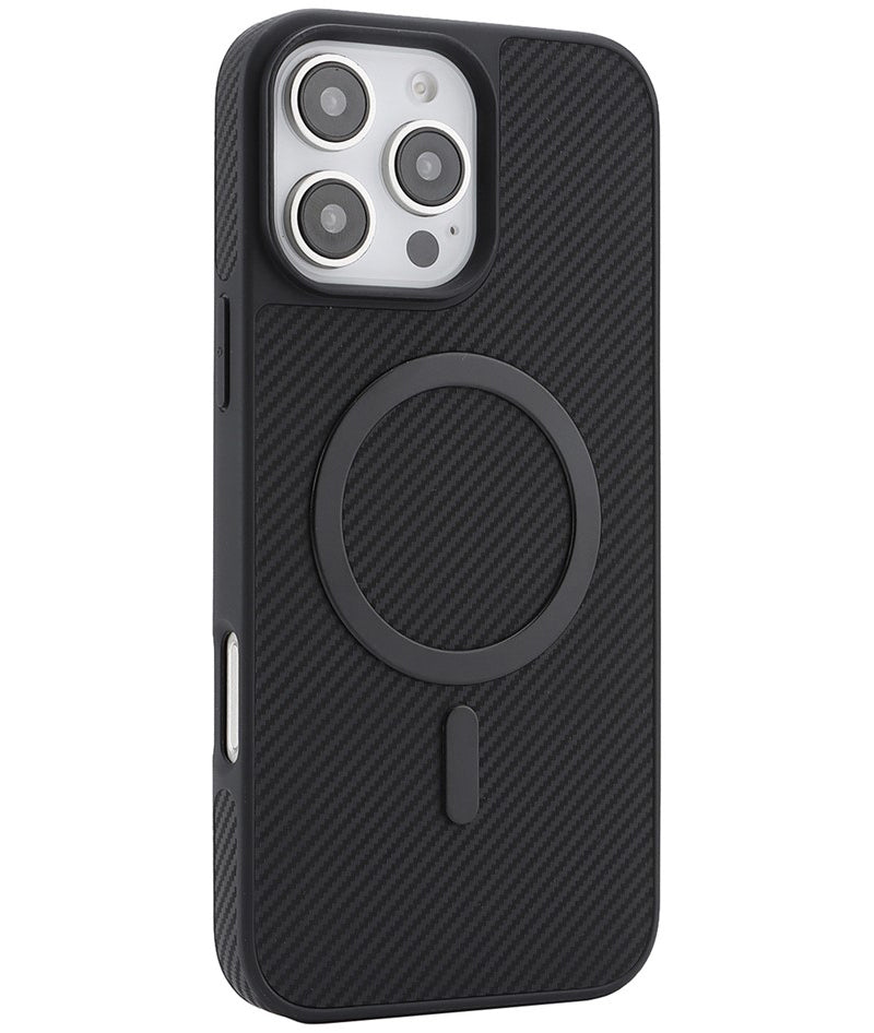 Калъф MagSafe за Apple iPhone 16 Pro Max, OEM, Carbon Metal Ring, Черен