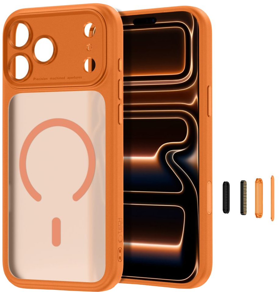Калъф MagSafe за Apple iPhone 18 Pro Max / 17 Pro Max, Tech-Protect, MagPeak CC, Матиран оранжев
