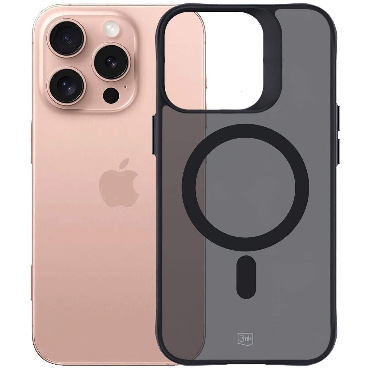 MagSafe калъф за Apple iPhone 16 Pro, 3MK, Smoke MagCase, черен