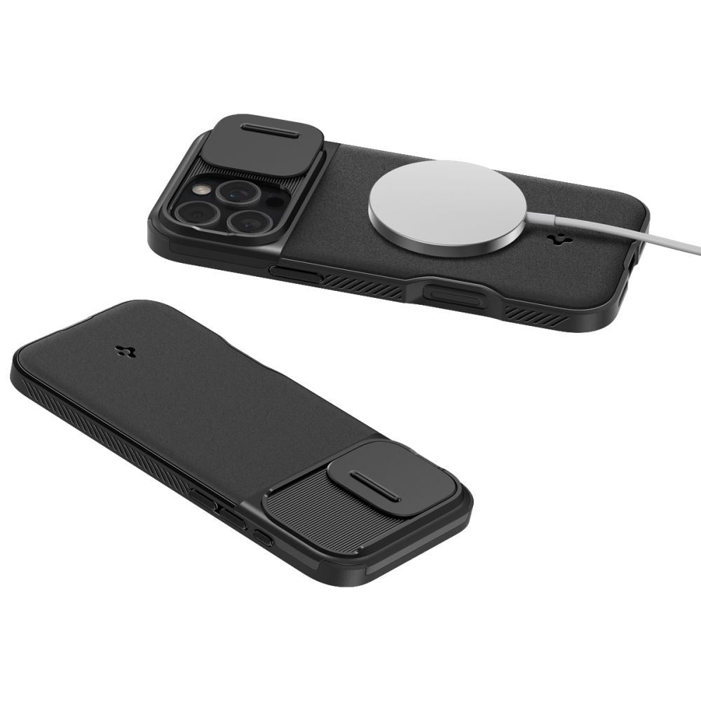 Калъф MagSafe за Apple iPhone 16 Pro, Spigen, OPTIK ARMOR, черен ACS08149