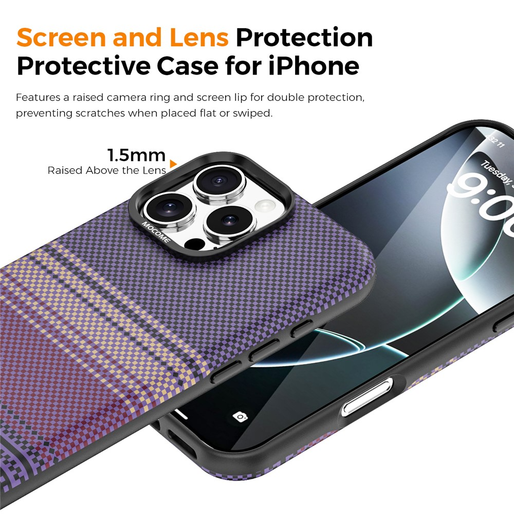 Калъф MagSafe за Apple iPhone 16 Pro Max, OEM, Gradient Rainbow, Лилав
