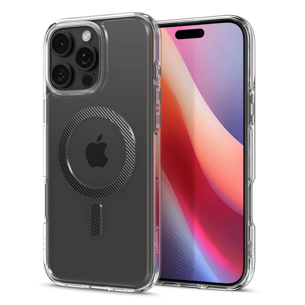 Калъф MagSafe за Apple iPhone 16 Pro, Spigen, Ultra Hybrid Carbon, Сив ACS08131