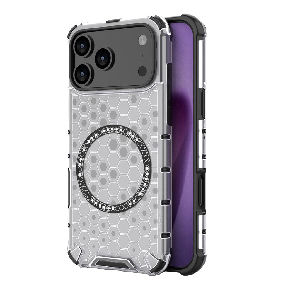 Калъф MagSafe за Apple iPhone 17 Pro, Techsuit, HoneyComb Shield, Бял