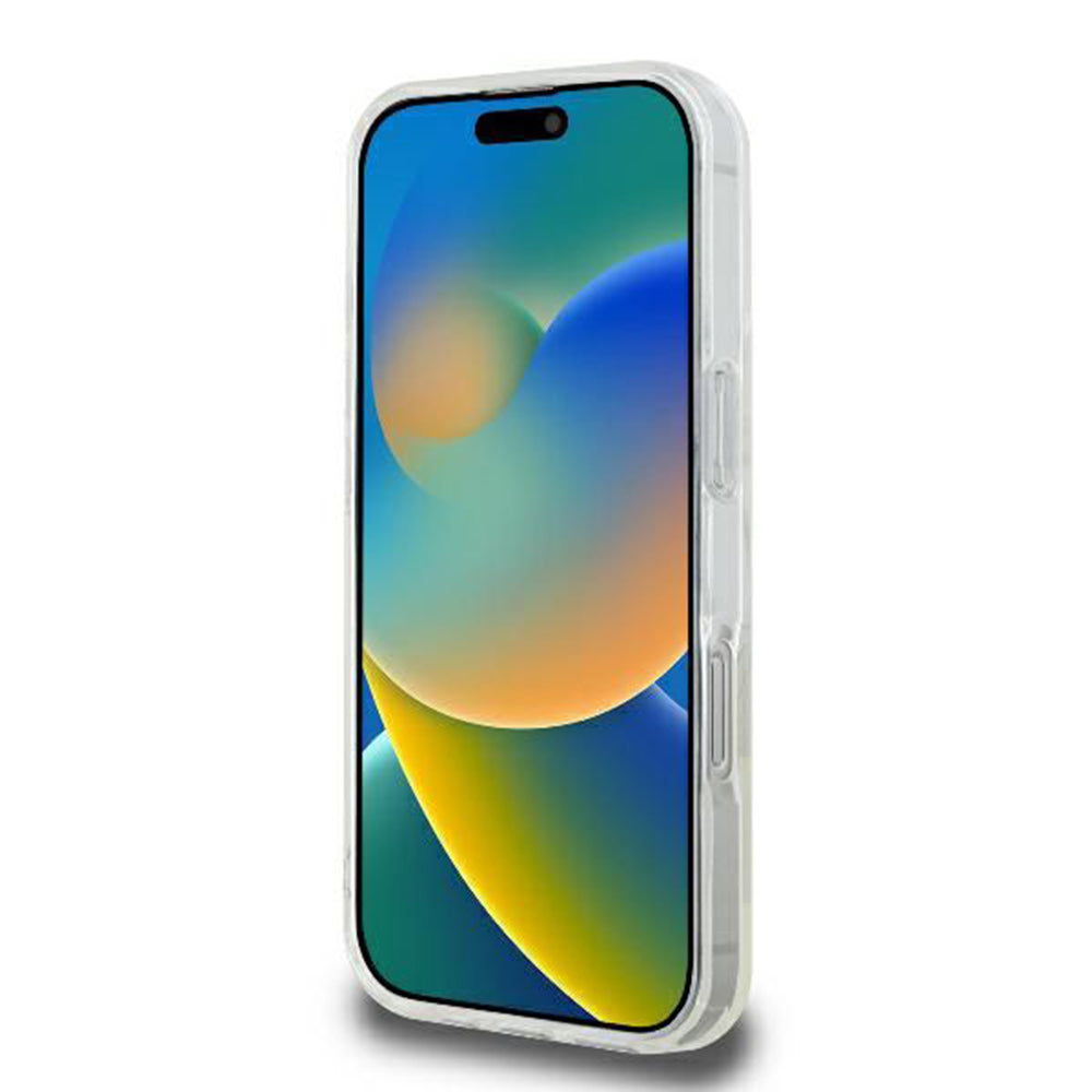 Калъф MagSafe за Apple iPhone 16 Pro, Guess, IML Glitter Ring, Прозрачен GUHMP16LHFGERET