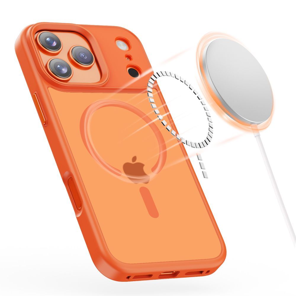 Калъф MagSafe за Apple iPhone 17 Pro Max, Tech-Protect, Magmat, Матово оранжев