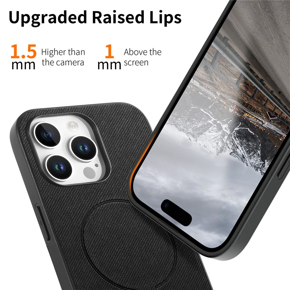 Калъф MagSafe за Apple iPhone 16 Pro Max, OEM, плат, черен