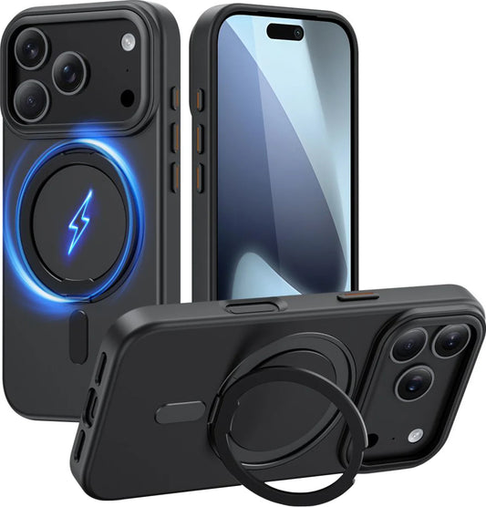 Калъф MagSafe за Apple iPhone 17 Pro, Tech-Protect, MagRing, Черен