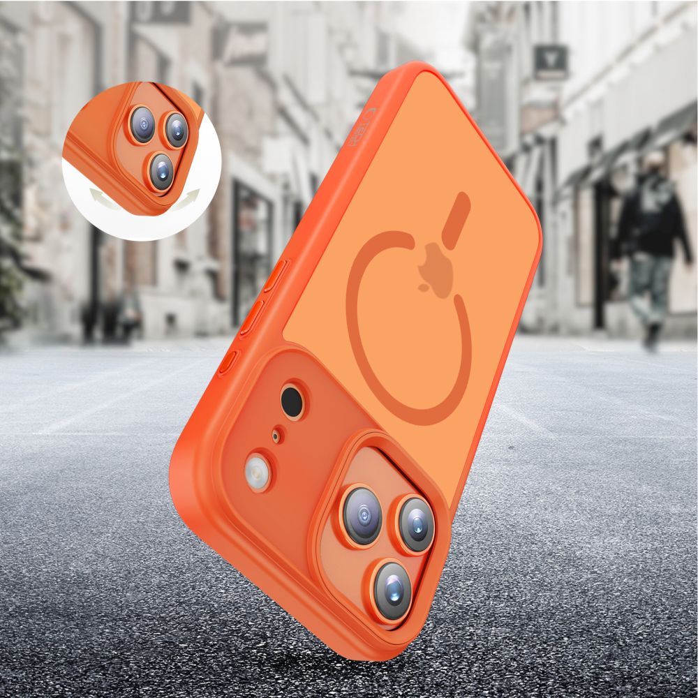 Калъф MagSafe за Apple iPhone 17 Pro Max, Tech-Protect, Magmat, Матово оранжев