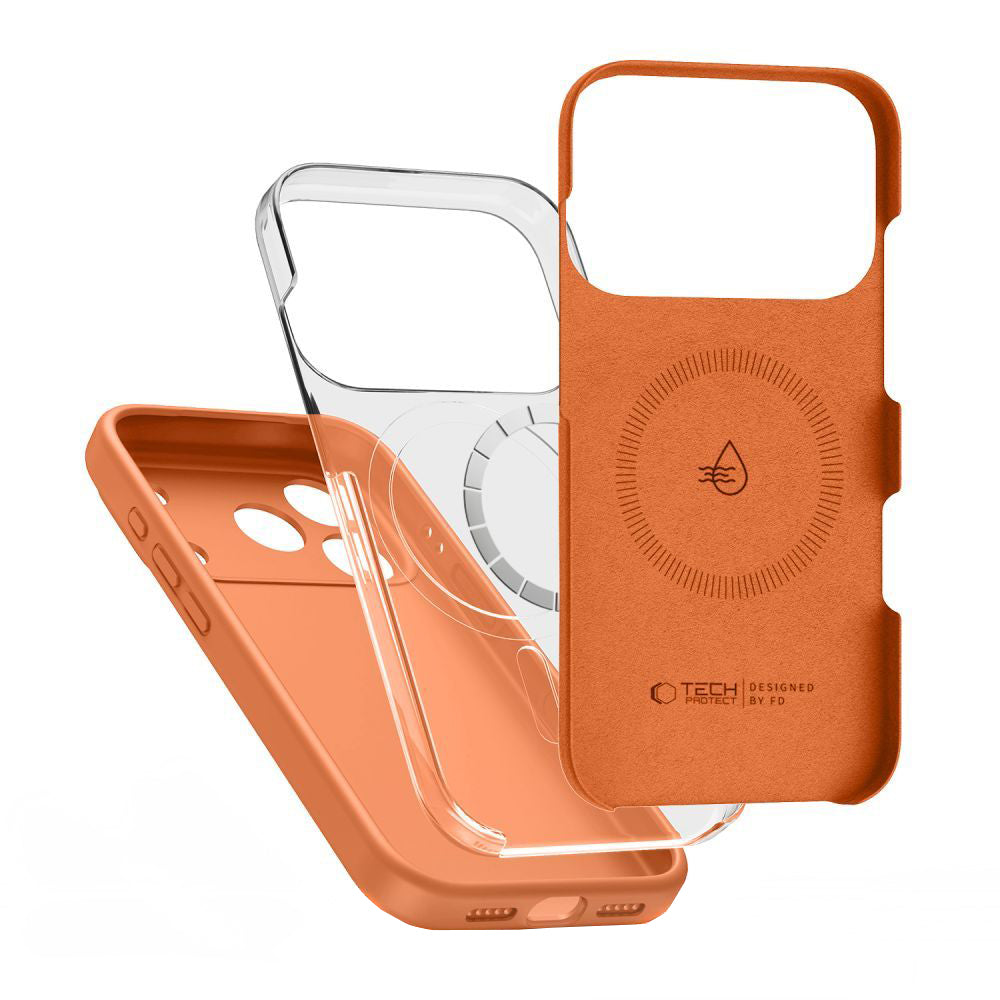 Калъф MagSafe за Apple iPhone 17 Pro Max, Tech-Protect, Силикон, Оранжев