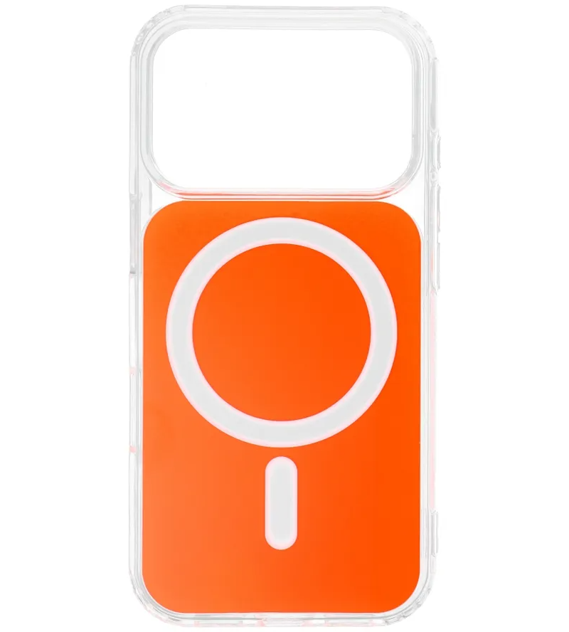 MagSafe калъф за Apple iPhone 17e / 16e, OEM, Clear Fusion Mag Cover, Оранжев