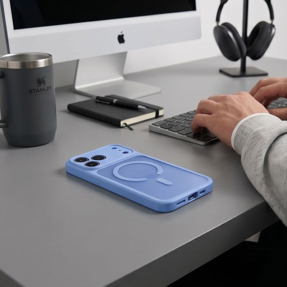 Калъф MagSafe за Apple iPhone 18 Pro / 17 Pro, Tech-Protect, BasicMag, Матиран син