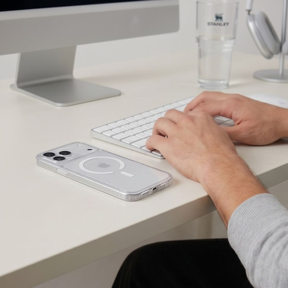 Калъф MagSafe за Apple iPhone 18 Pro / 17 Pro, Tech-Protect, Flexair Hybrid CC, Прозрачен