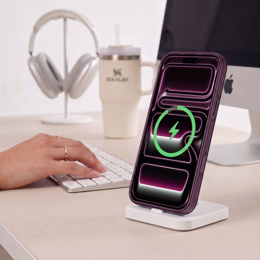 Калъф MagSafe за Apple iPhone 18 Pro / 17 Pro, Tech-Protect, MagPeak CC, Матово бордо