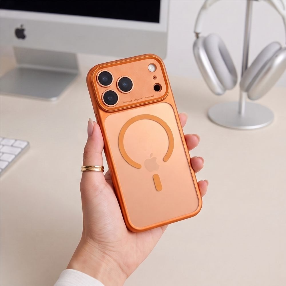 Калъф MagSafe за Apple iPhone 18 Pro Max / 17 Pro Max, Tech-Protect, MagPrime CC, Матиран оранжев