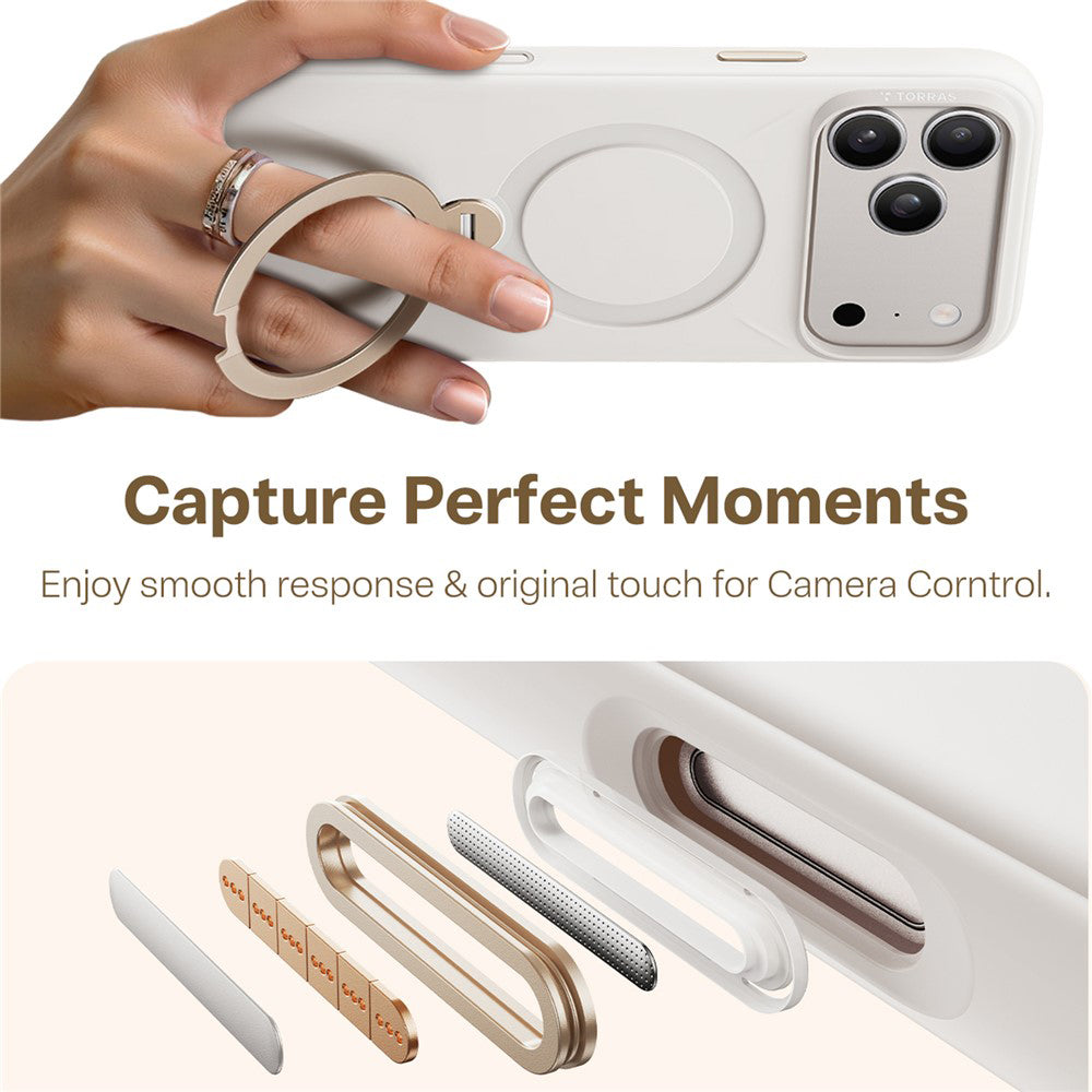 Калъф MagSafe за Apple iPhone 17 Pro Max, Torras, QPRO Silicone, Бял
