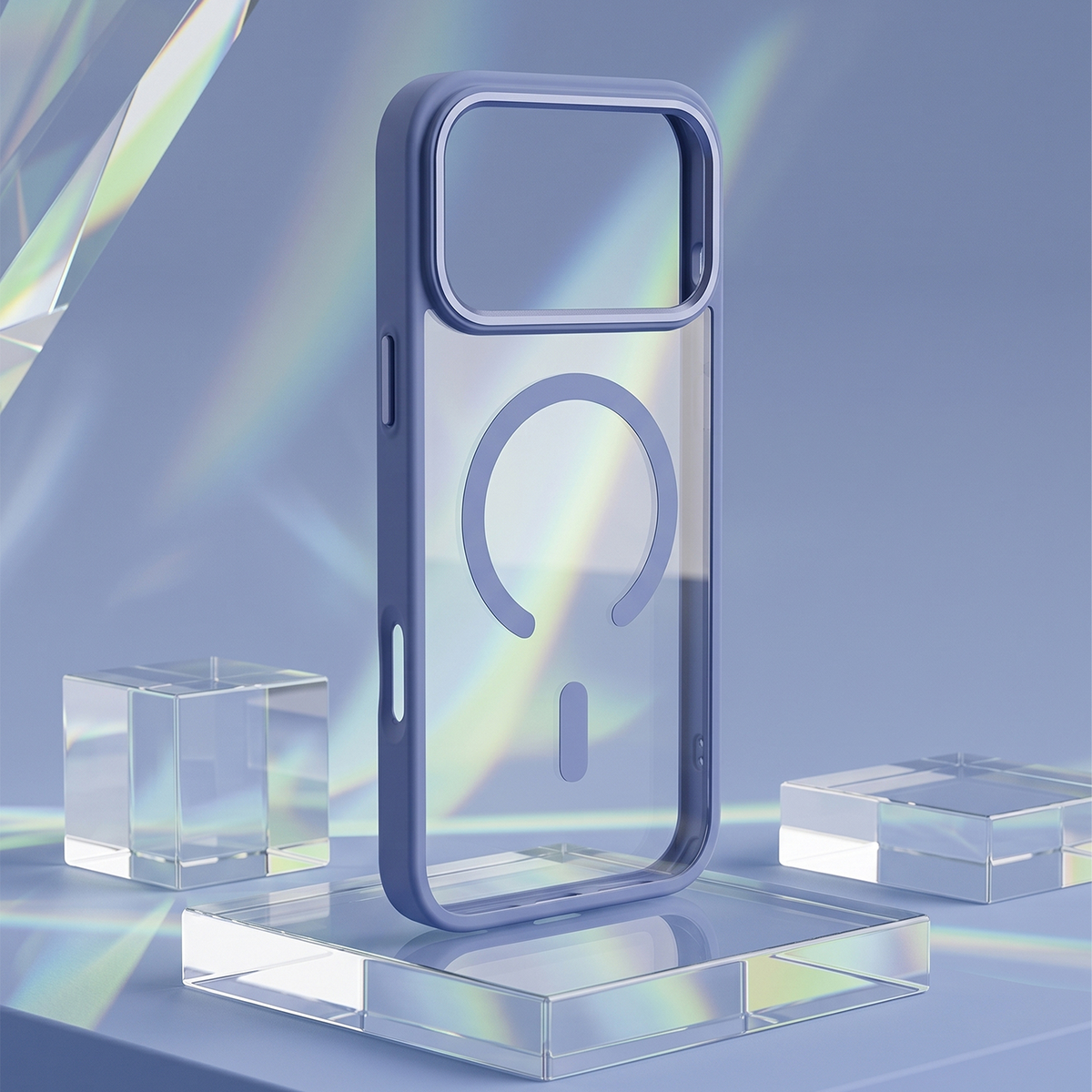 Калъф MagSafe за Apple iPhone 18 Pro Max / 17 Pro Max, OEM, Color Clear Mag, Син