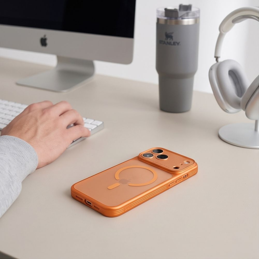 Калъф MagSafe за Apple iPhone 18 Pro Max / 17 Pro Max, Tech-Protect, MagPrime CC, Матиран оранжев