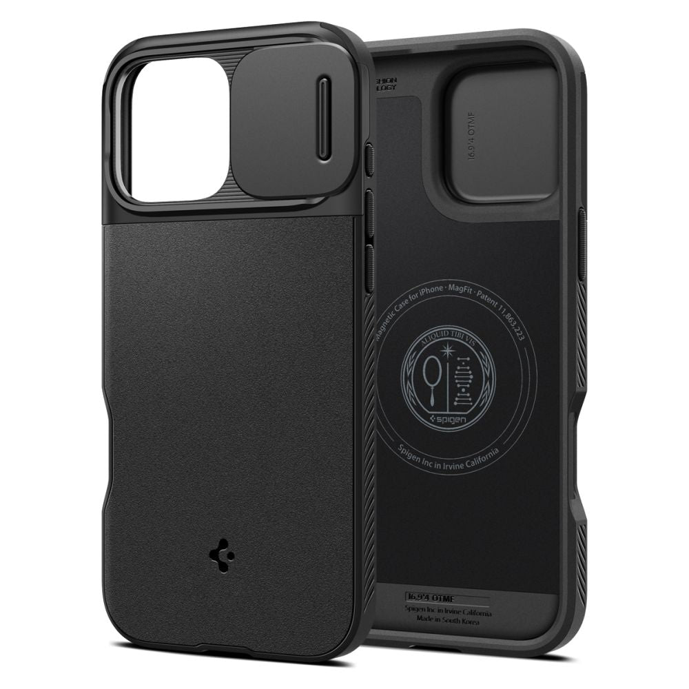 Калъф MagSafe за Apple iPhone 16 Pro, Spigen, OPTIK ARMOR, черен ACS08149