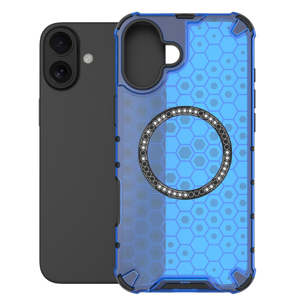 Калъф MagSafe за Apple iPhone 16, Techsuit, HoneyComb Shield, Син