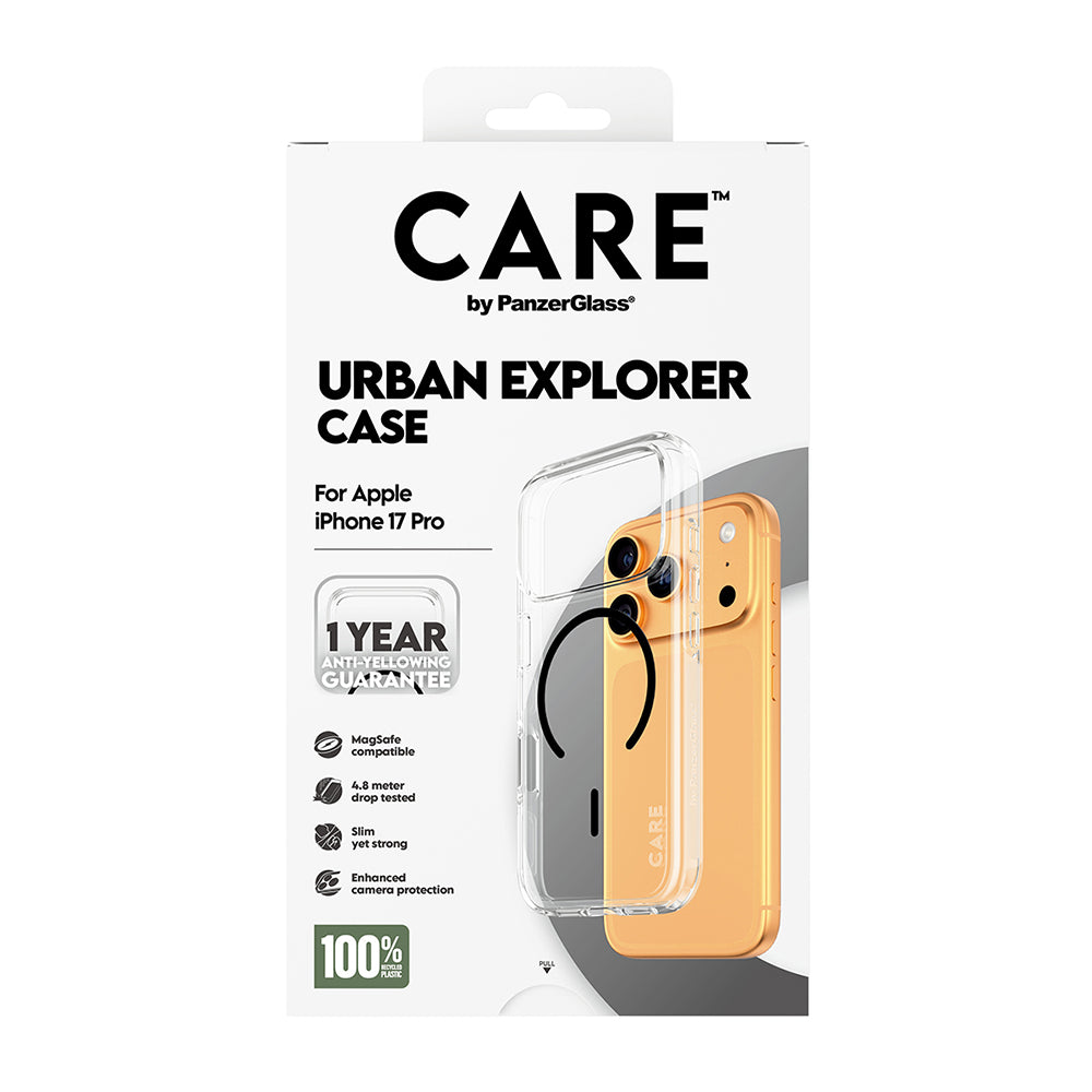 Калъф MagSafe за Apple iPhone 17 Pro, PanzerGlass, Care Urban Explorer, Прозрачен Бял, Повторно запечатан