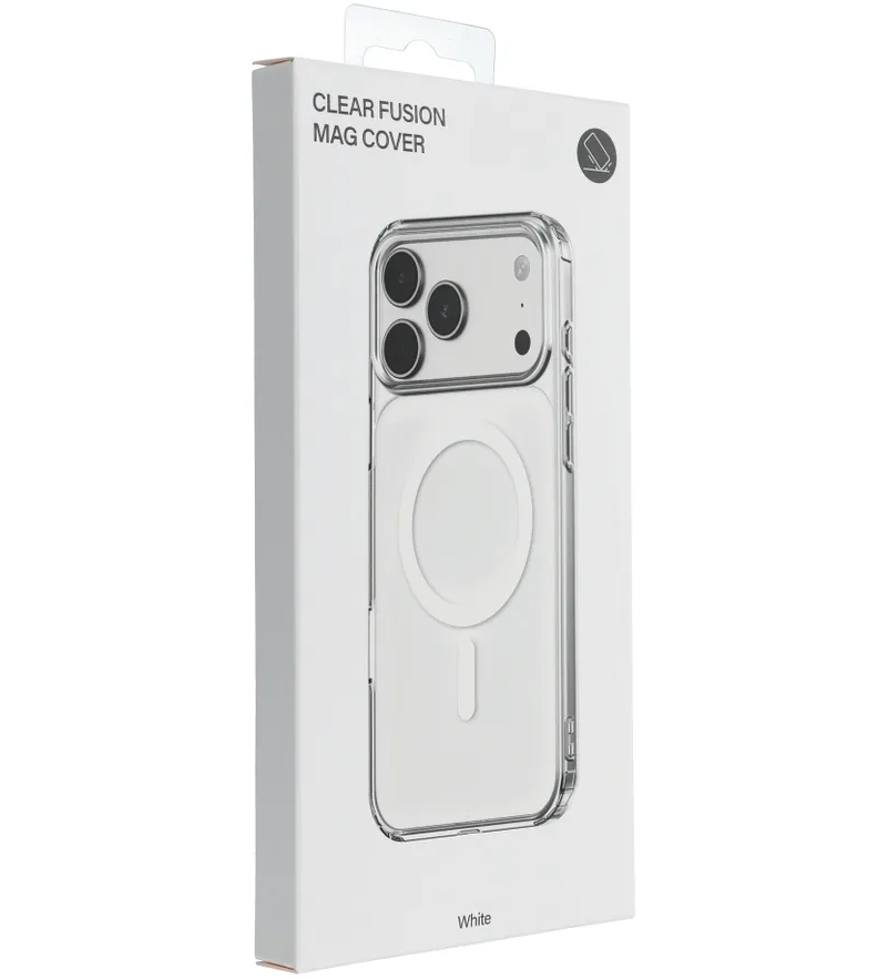 MagSafe калъф за Apple iPhone 17e / 16e, OEM, Clear Fusion Mag Cover, бял