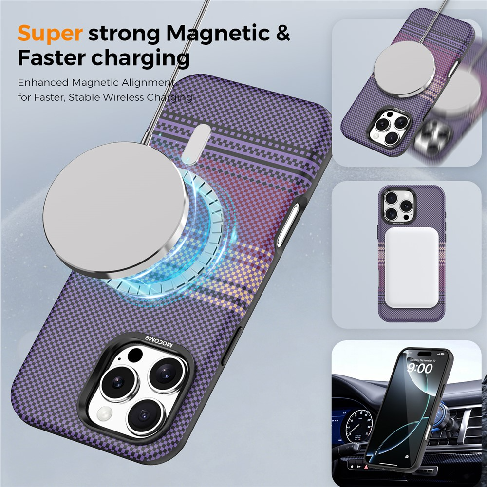 Калъф MagSafe за Apple iPhone 16 Pro Max, OEM, Gradient Rainbow, Лилав