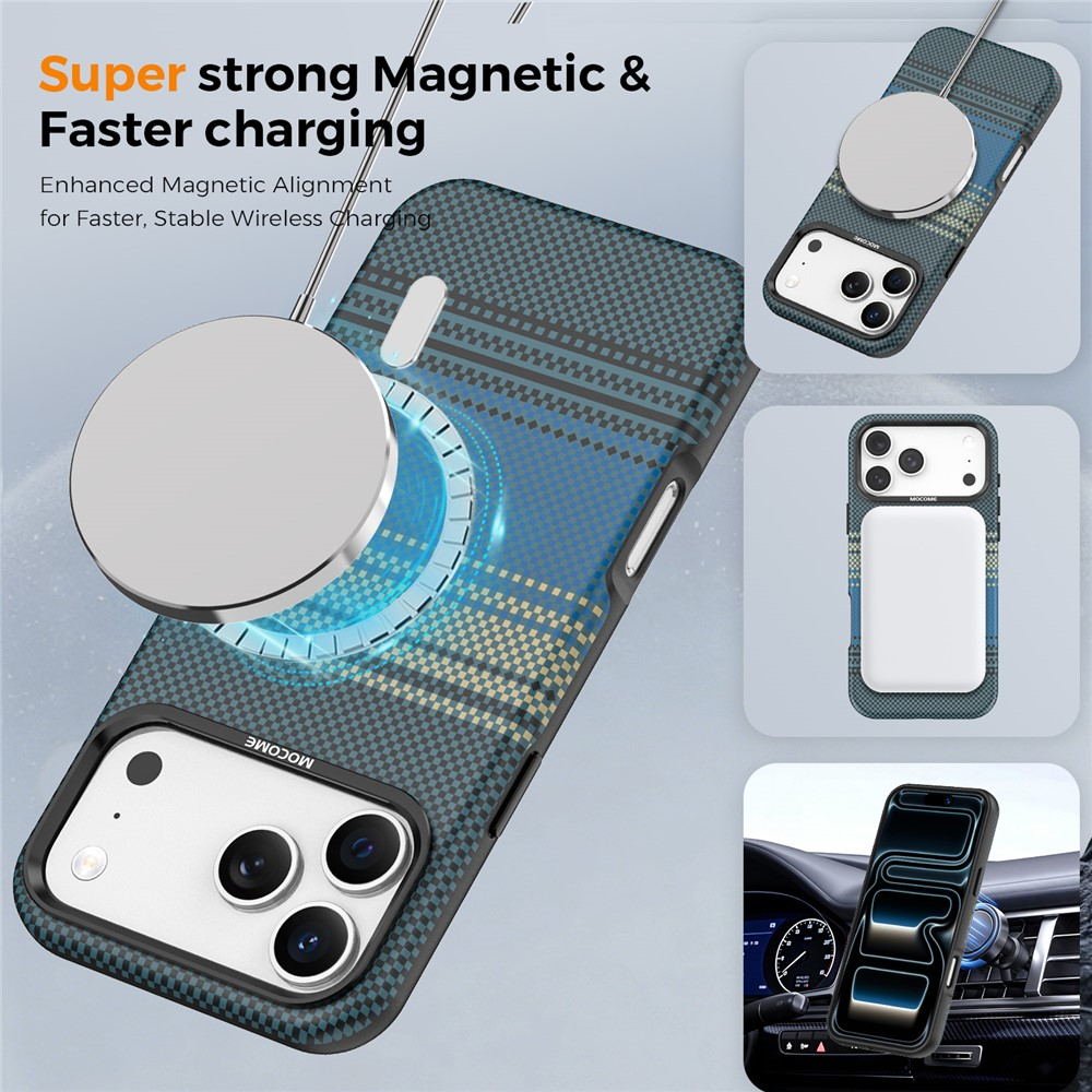 Калъф MagSafe за Apple iPhone 17 Pro Max, OEM, Gradient Rainbow, Тъмносин