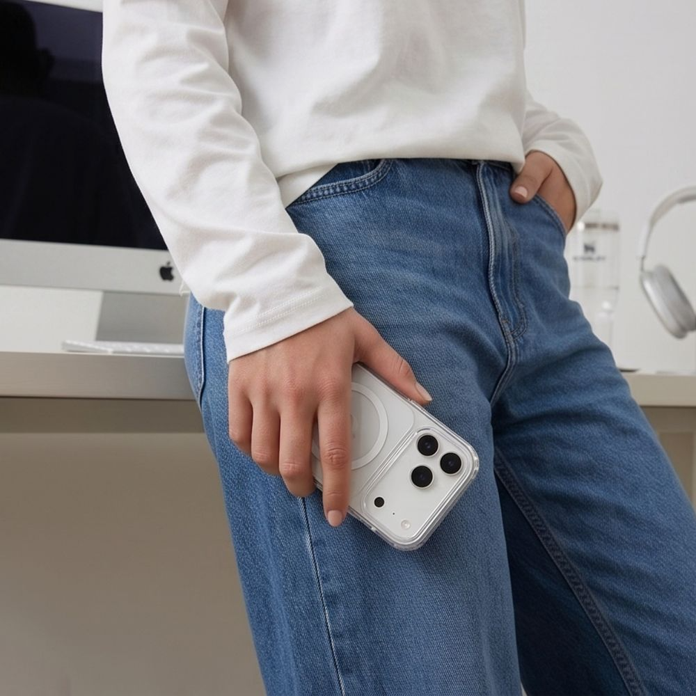 Калъф MagSafe за Apple iPhone 18 Pro / 17 Pro, Tech-Protect, Flexair Hybrid CC, Прозрачен