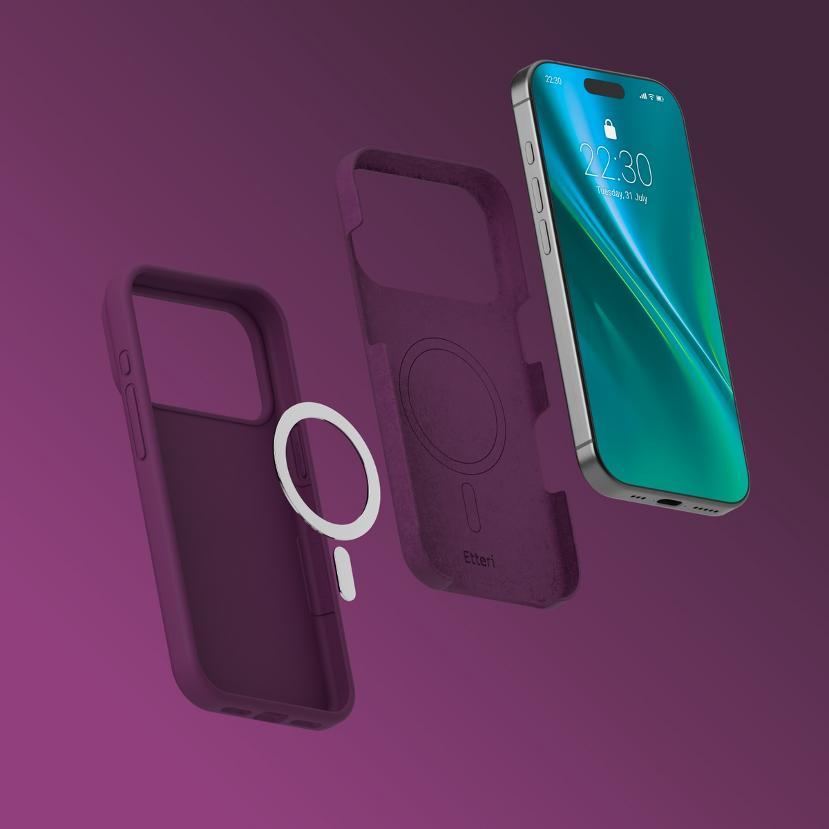 Калъф MagSafe за Apple iPhone 18 Pro Max / 17 Pro Max, Etteri, Silicone Mag, Бордо
