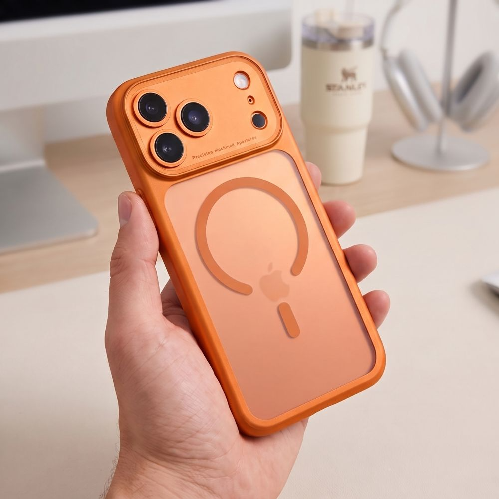 Калъф MagSafe за Apple iPhone 18 Pro Max / 17 Pro Max, Tech-Protect, MagPeak CC, Матиран оранжев
