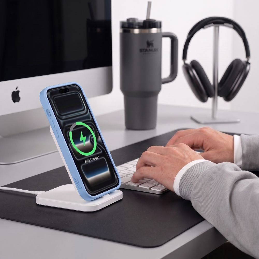 Калъф MagSafe за Apple iPhone 18 Pro / 17 Pro, Tech-Protect, BasicMag, Матиран син