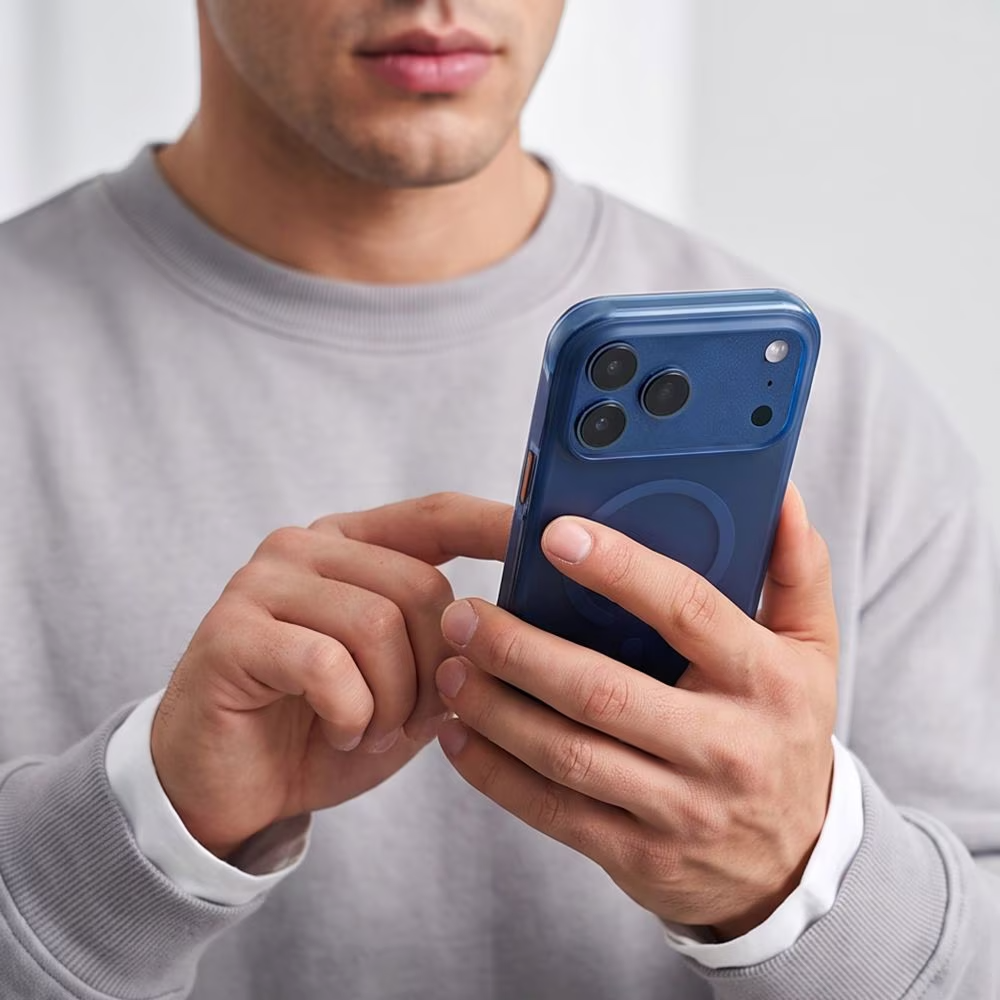 Калъф MagSafe за Apple iPhone 18 Pro / 17 Pro, Tech-Protect, MagAir CC, Матово тъмносиньо