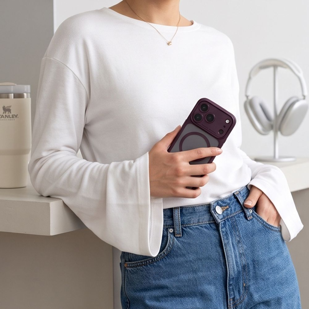 Калъф MagSafe за Apple iPhone 18 Pro Max / 17 Pro Max, Tech-Protect, MagPeak CC, Матово бордо