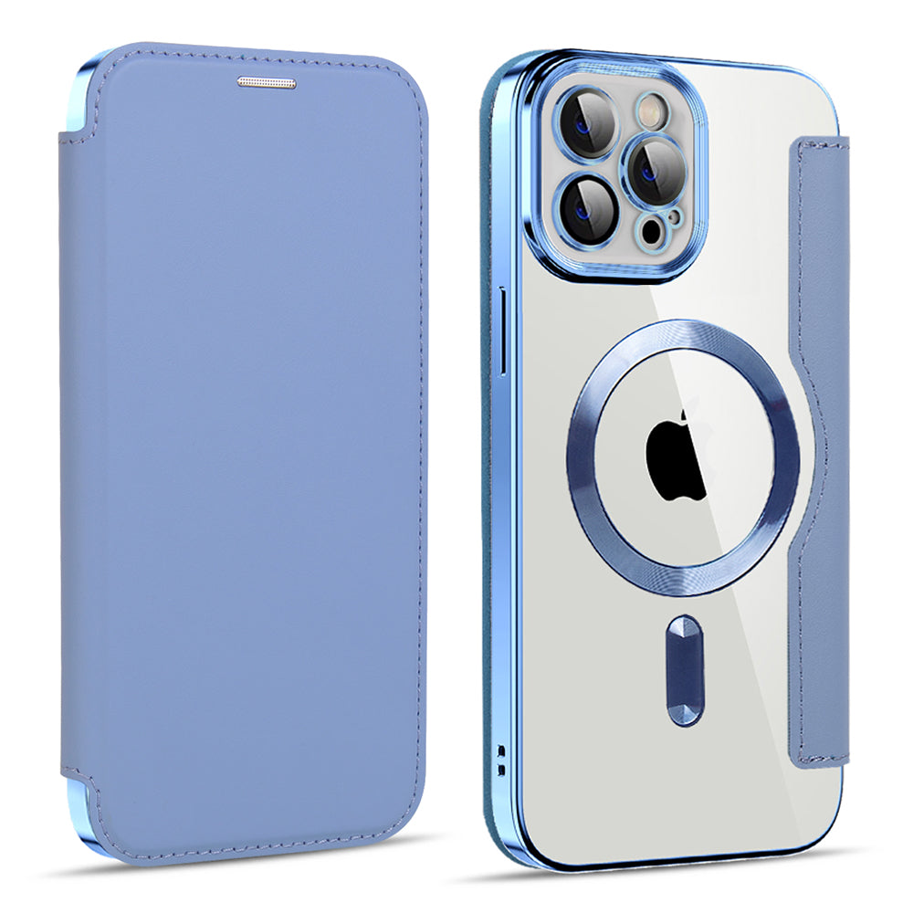 Калъф MagSafe за Apple iPhone 11 Pro Max, Techsuit, SmartMag Book, Син