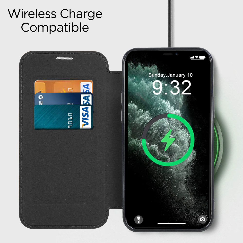 Калъф MagSafe за Apple iPhone 11 Pro Max, Techsuit, SmartMag Book, Черен
