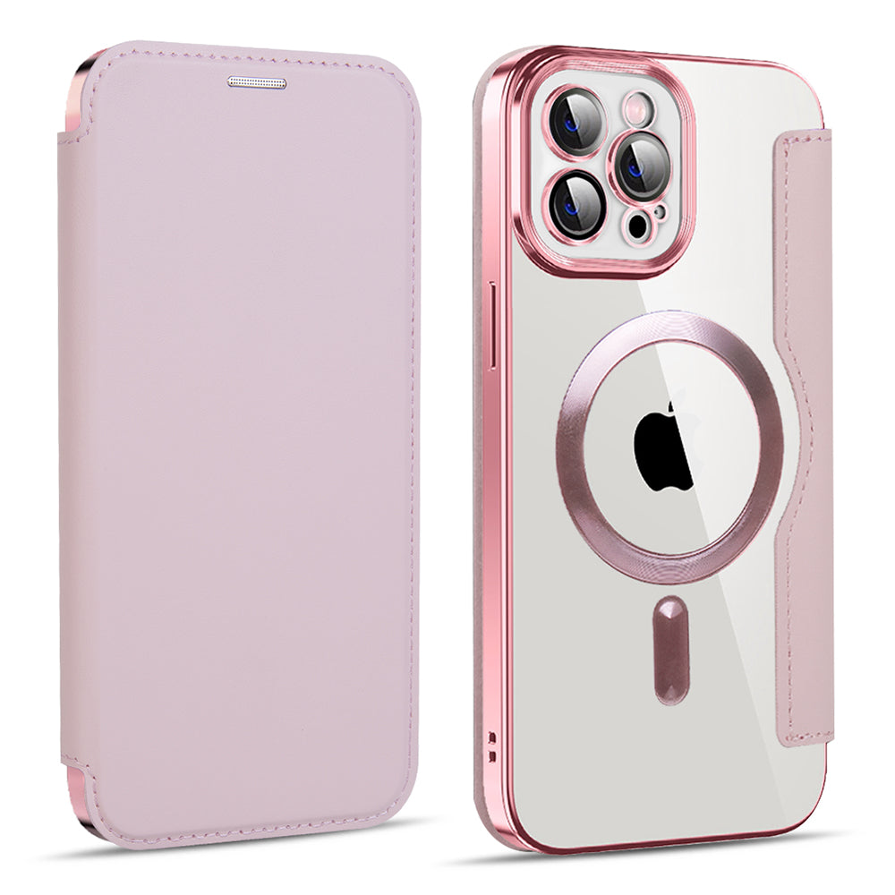 Калъф MagSafe за Apple iPhone 11 Pro Max, Techsuit, SmartMag Book, Розов
