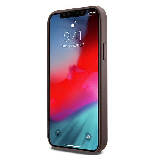 Калъф MagSafe за Apple iPhone 12 / 12 Pro, Guess, 4G Ring Classic Logo, Кафяв