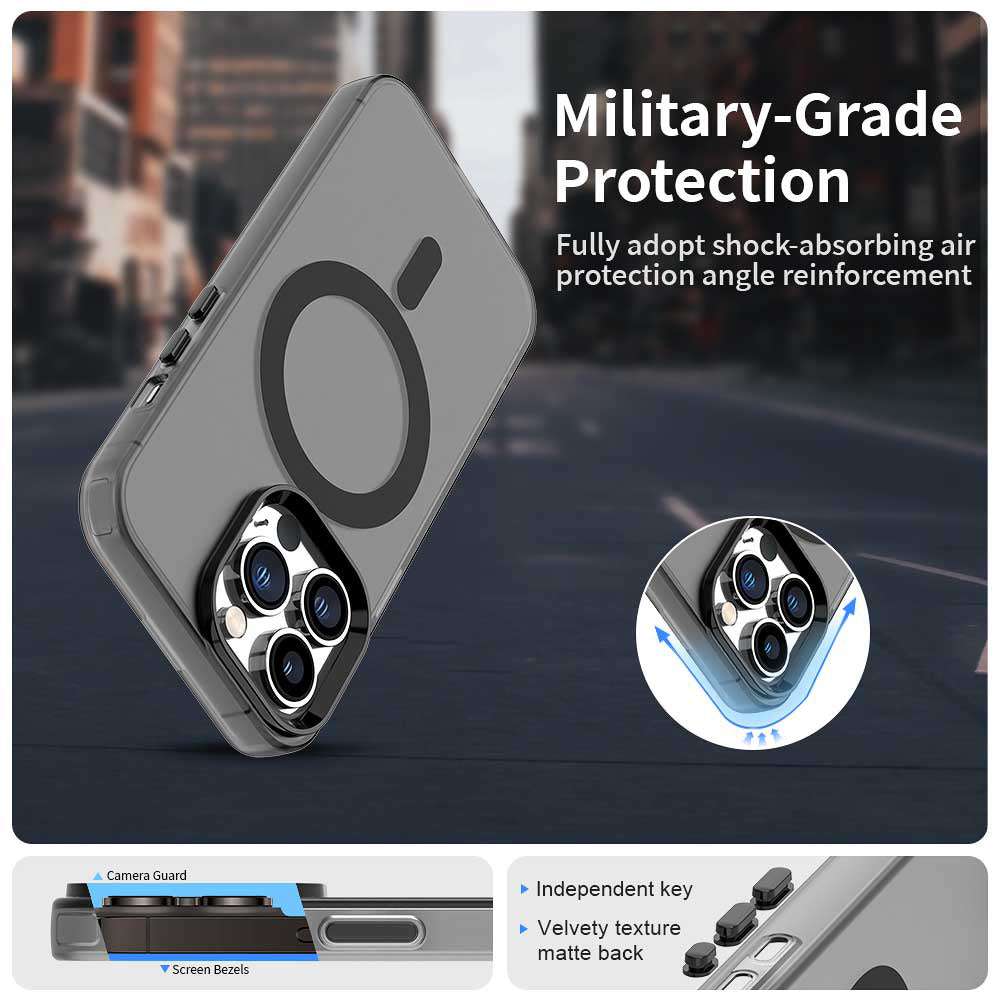 Калъф MagSafe за Apple iPhone 12 Pro Max, Techsuit, CandyCase, Черен