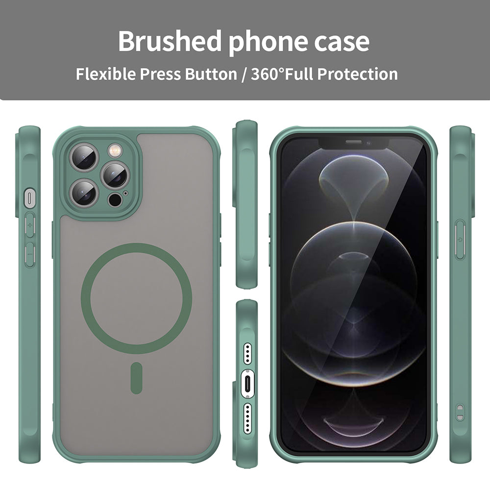 Калъф MagSafe за Apple iPhone 12 Pro Max, Techsuit, HaloFrost II, Зелен
