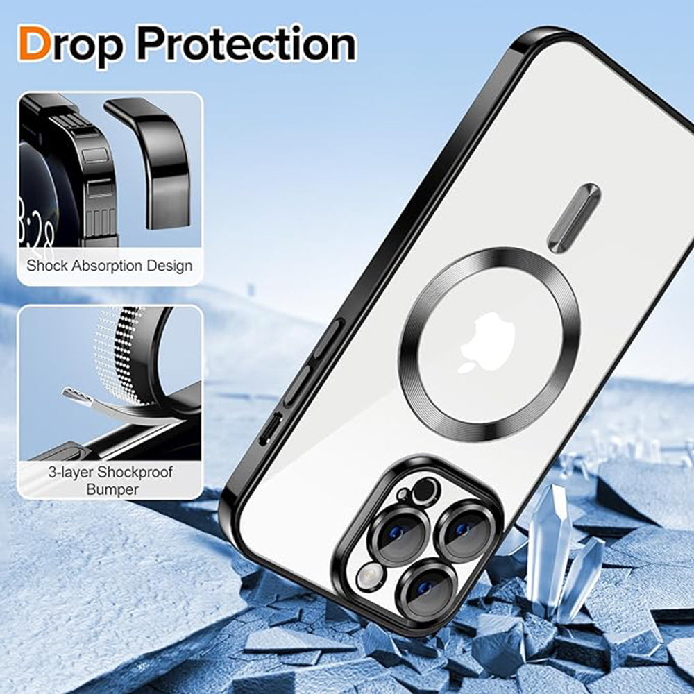 Калъф MagSafe за Apple iPhone 12 Pro Max, Techsuit, Luxury Crystal, Черен