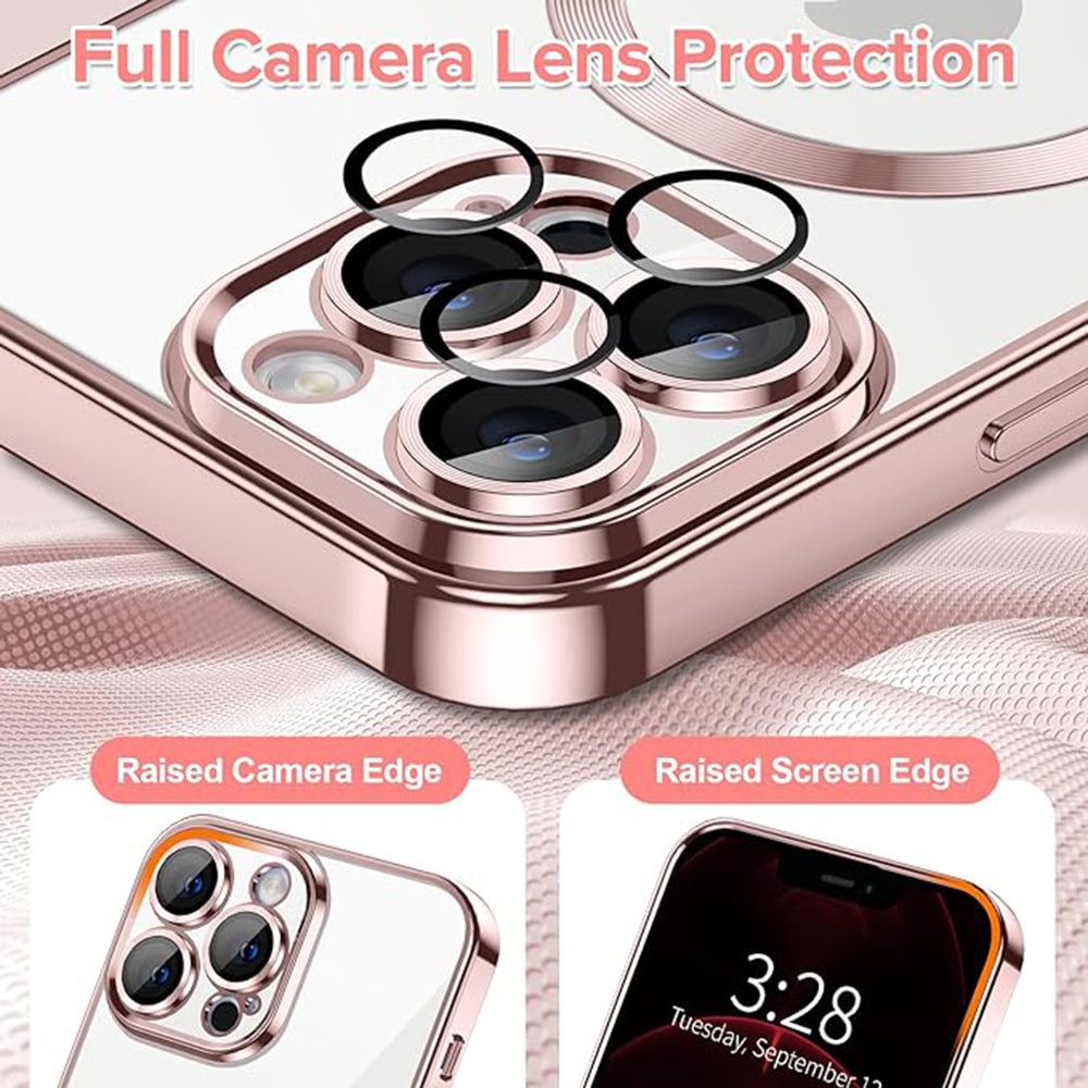 Калъф MagSafe за Apple iPhone 12 Pro Max, Techsuit, Luxury Crystal, Розов