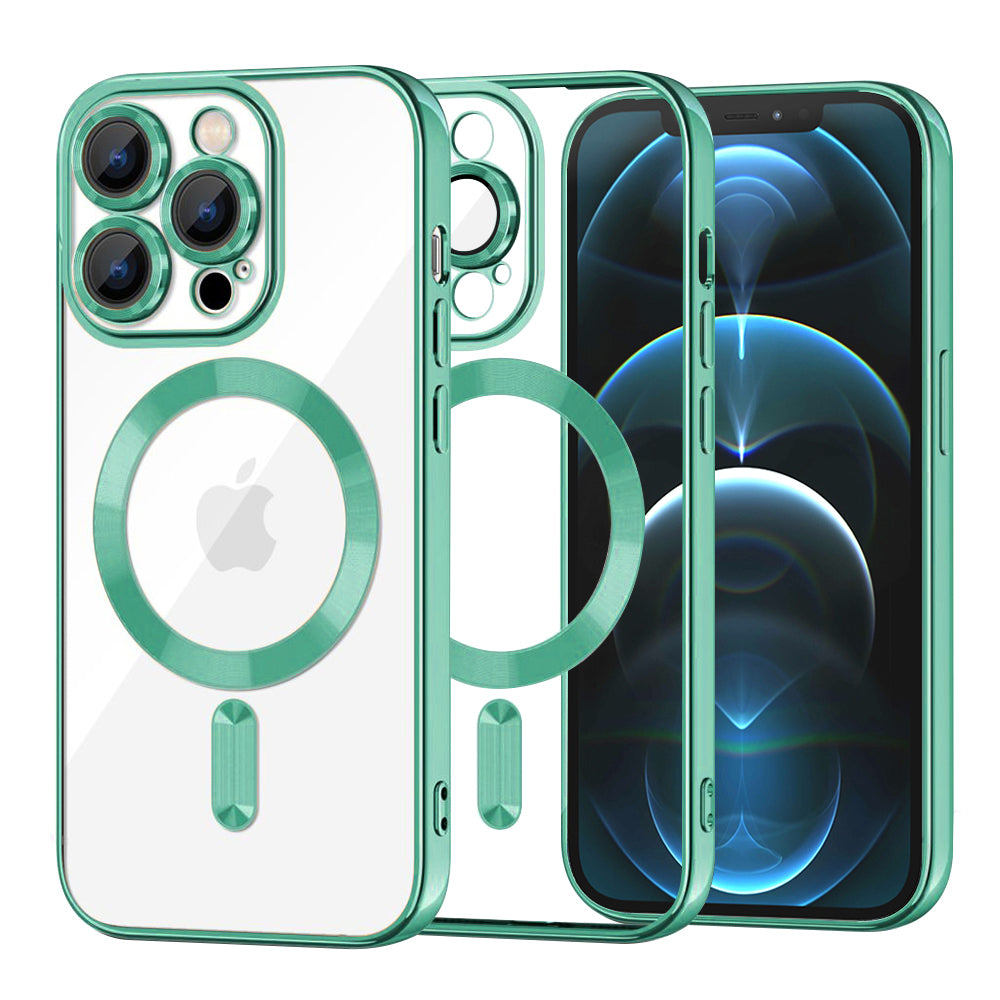 Калъф MagSafe за Apple iPhone 12 Pro Max, Techsuit, Luxury Crystal, Светлозелен