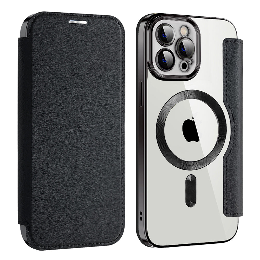 Калъф MagSafe за Apple iPhone 12 Pro Max, Techsuit, SmartMag Book, Черен