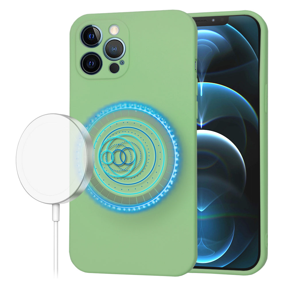 Калъф MagSafe за Apple iPhone 12 Pro Max, Techsuit, SoftFlex, Светлозелен