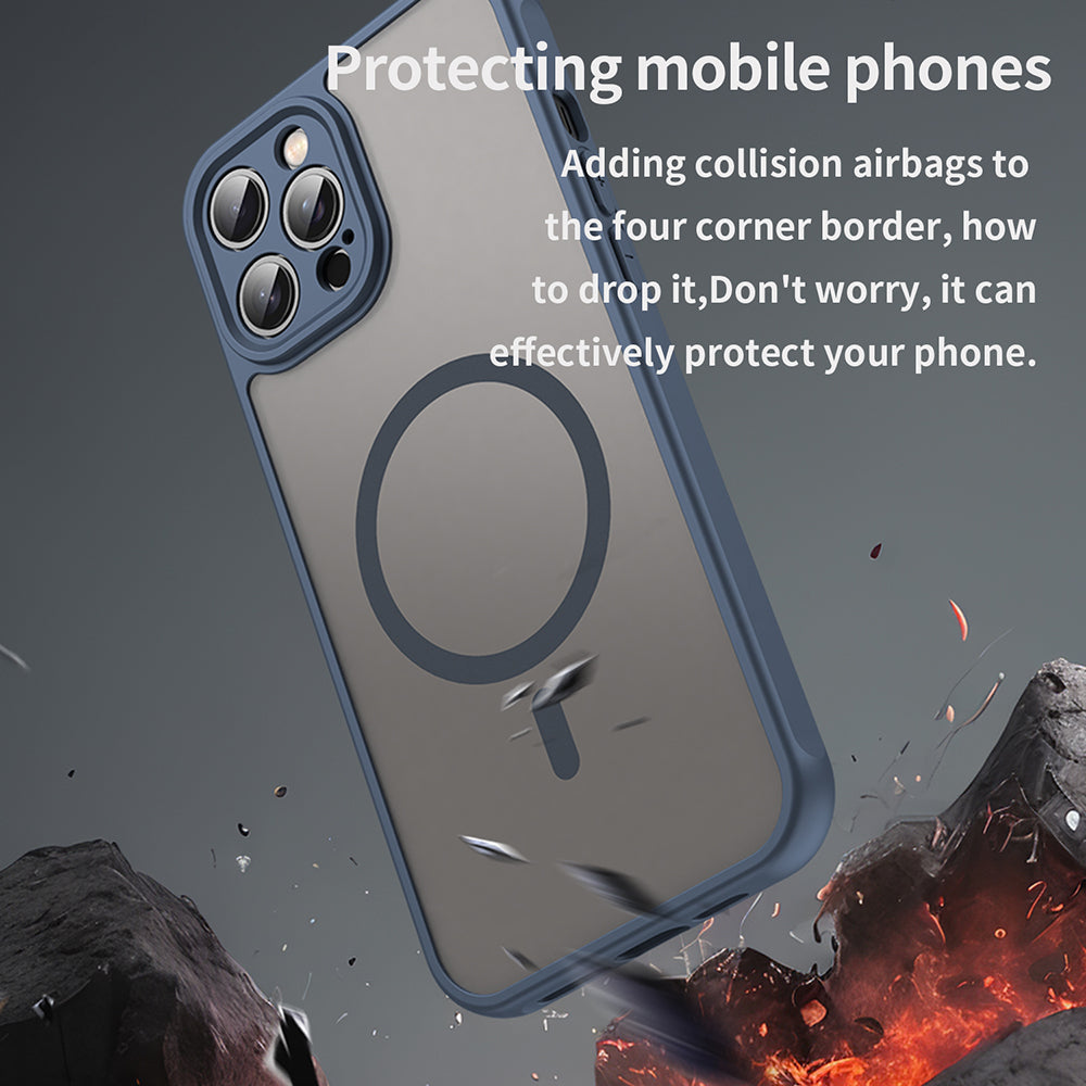Калъф MagSafe за Apple iPhone 12 Pro, Techsuit, HaloFrost II, Тъмносин