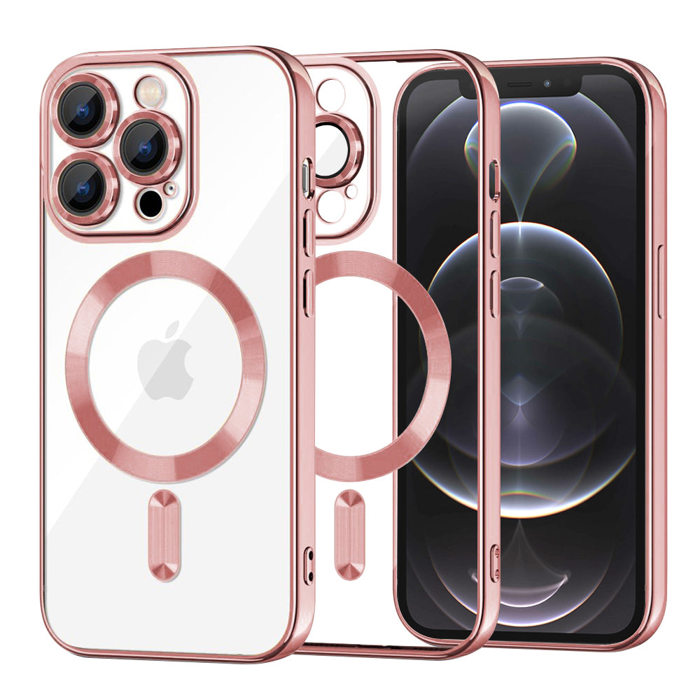 Калъф MagSafe за Apple iPhone 12 Pro, Techsuit, Luxury Crystal, Розов
