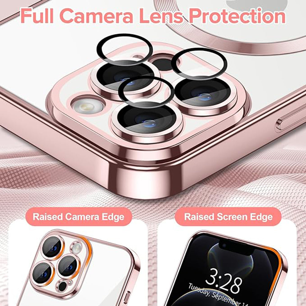 Калъф MagSafe за Apple iPhone 12 Pro, Techsuit, Luxury Crystal, Розов